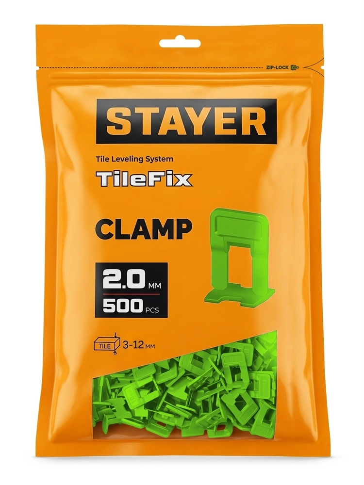STAYER СВП TileFix, 2,0 мм, 500 шт, система выравнивания плитки ″ворота″ (33847-500) zb  33847-500