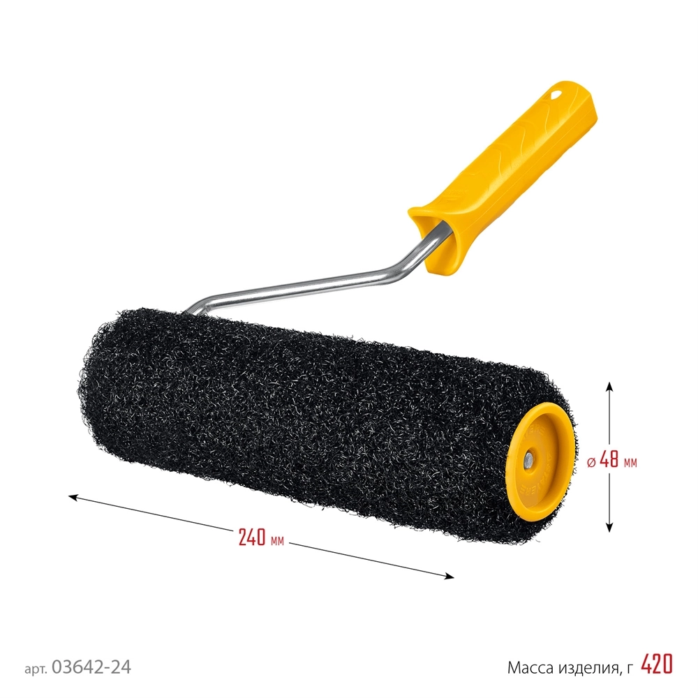 STAYER PUTTY 80 мм, 240 мм, 8 мм ручка, валик для шпатлевки, PROFESSIONAL (03642-24) zb  03642-24