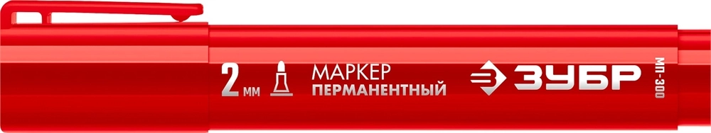 ЗУБР МП-300 красный, 2 мм перманентный маркер (06322-3) zb  06322-3
