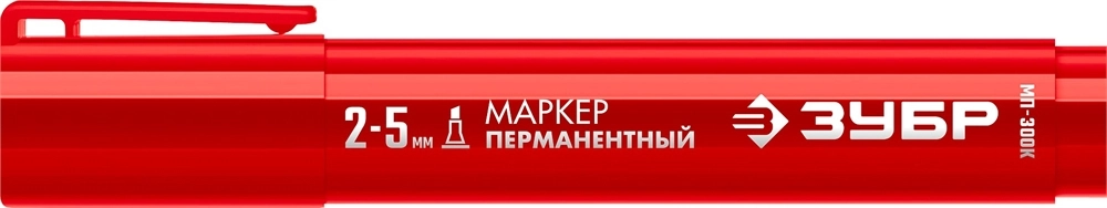 ЗУБР МП-300К красный, 2-5 мм, клиновидный перманентный маркер (06323-3) zb  06323-3