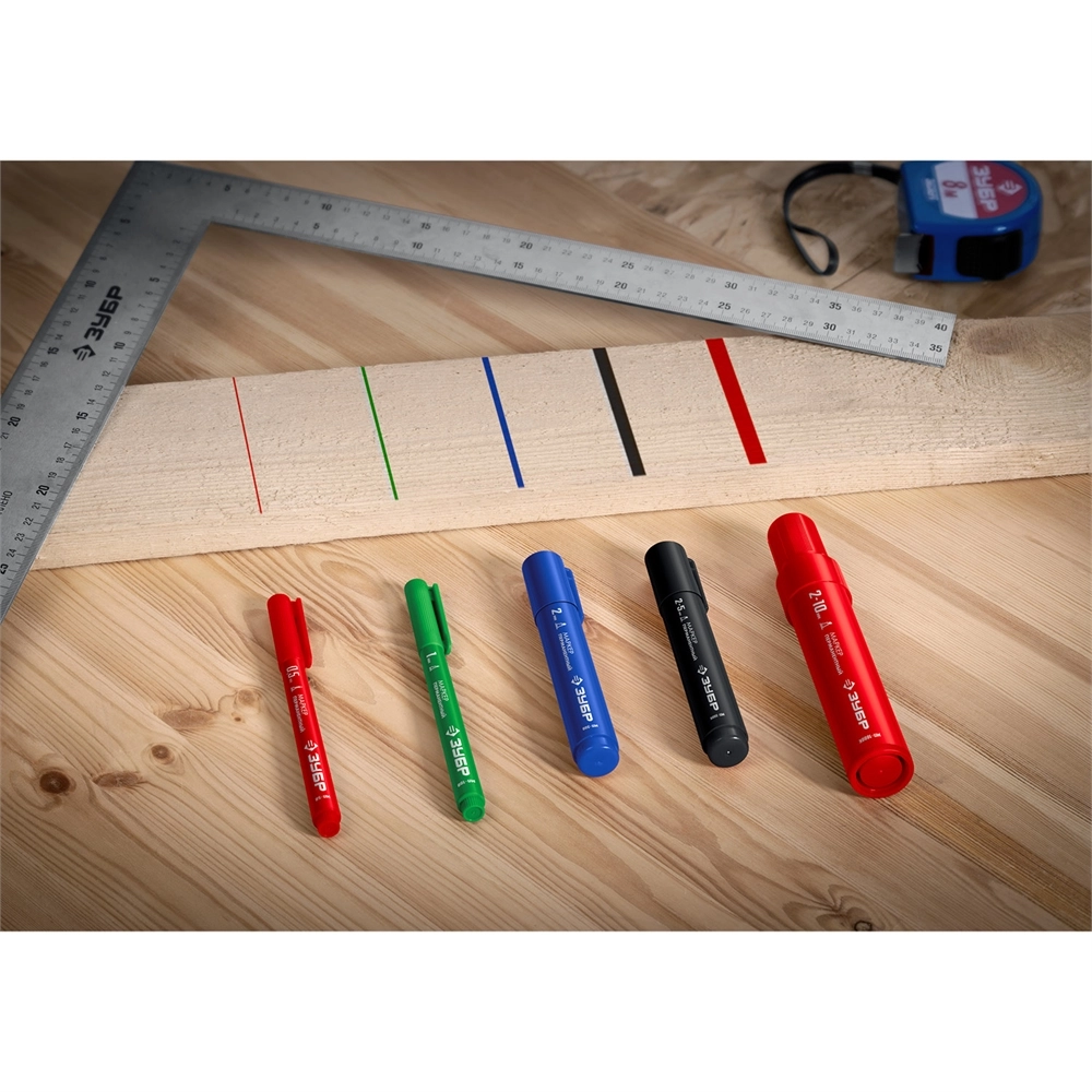 ЗУБР МП-1000К красный, 2-10 мм, клиновидный перманентный маркер (06333-3) zb  06333-3