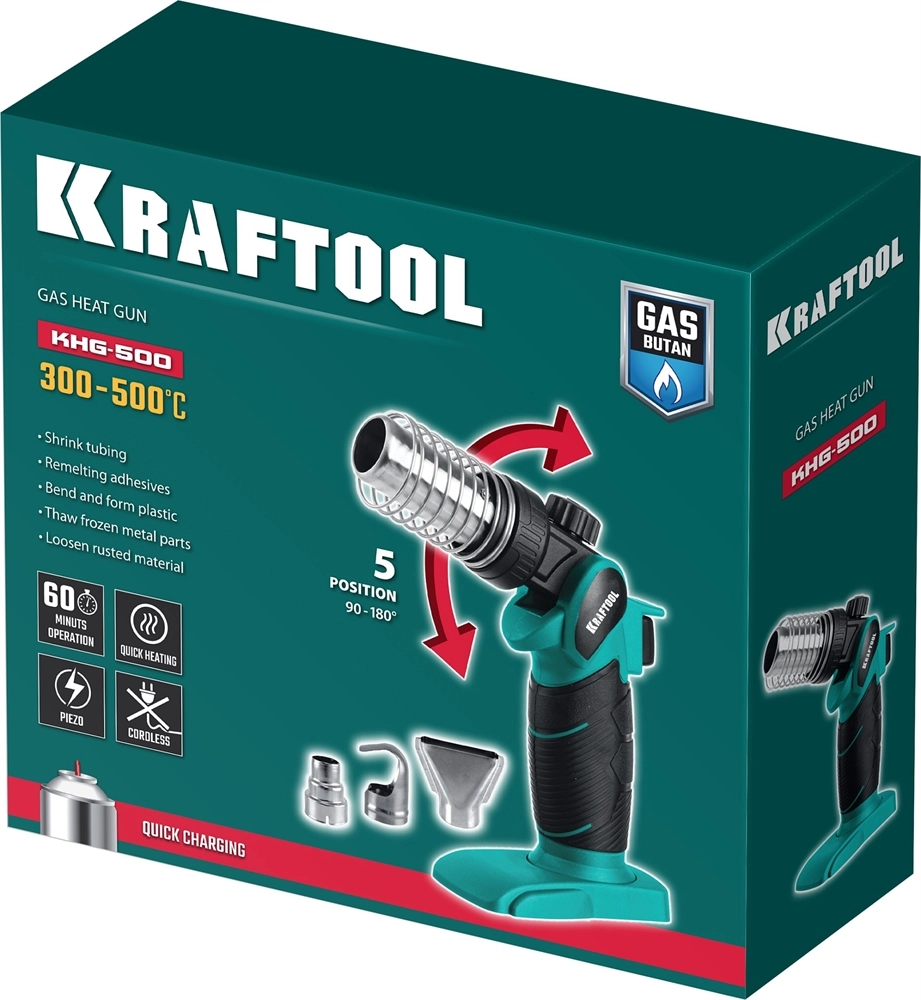 KRAFTOOL KHG-500, 500°C, Газовый термофен (55528) zb  55528
