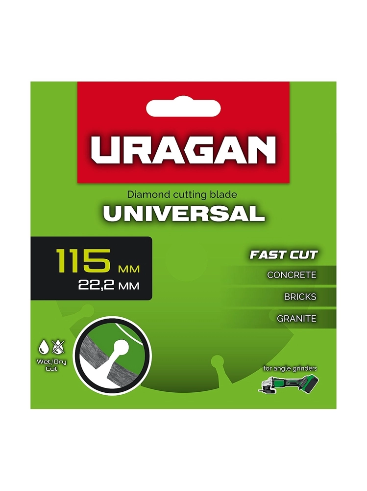 URAGAN UNIVERSAL 115 мм, диск алмазный отрезной сегментный (36705-115) zb  36705-115