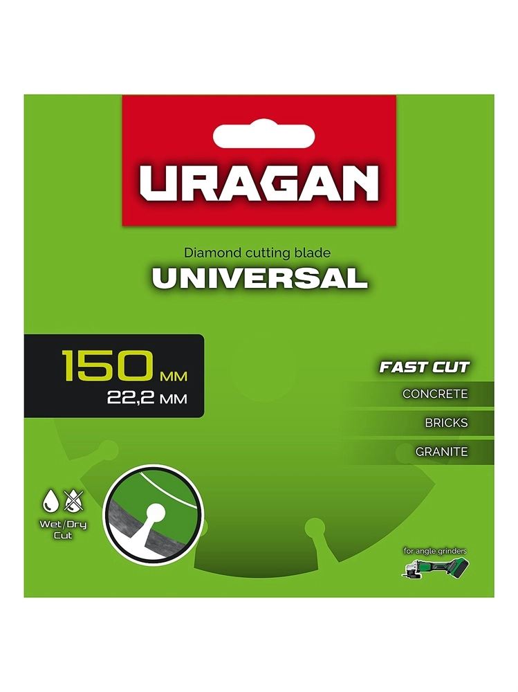 URAGAN UNIVERSAL 150 мм, диск алмазный отрезной сегментный (36705-150) zb  36705-150