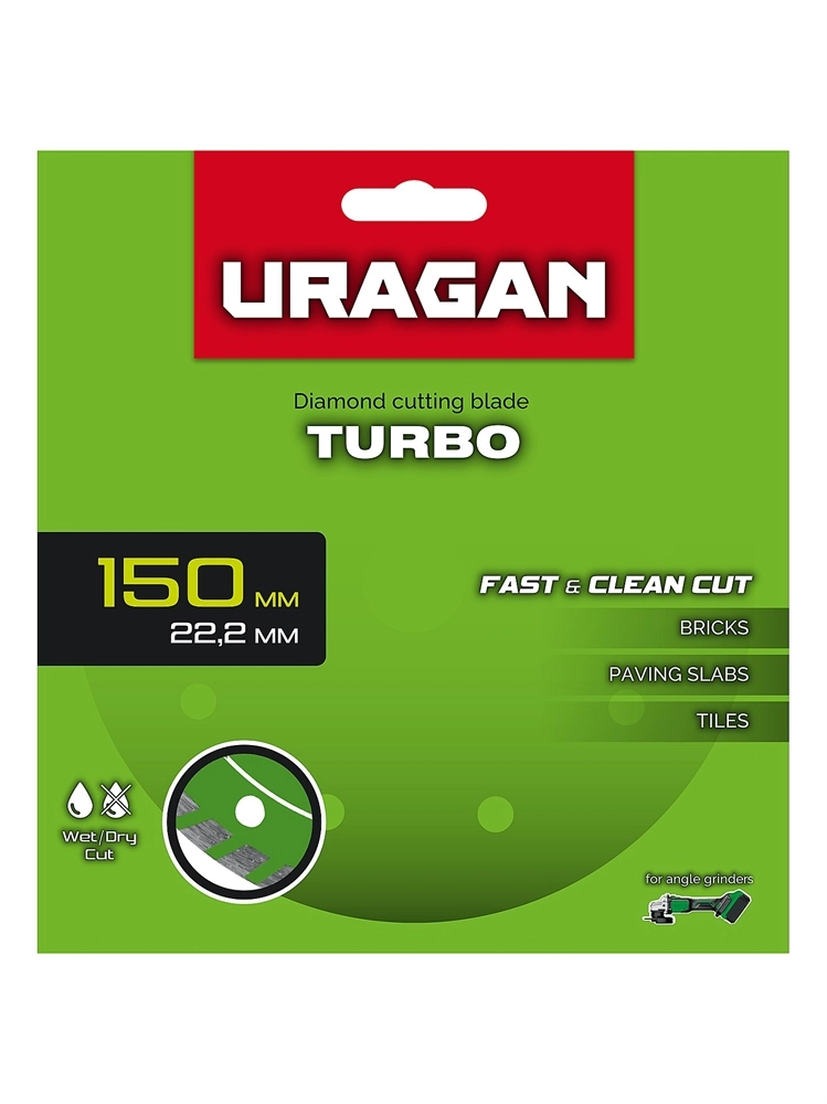 URAGAN TURBO 150 мм, диск алмазный отрезной сегментированный (36706-150) zb  36706-150