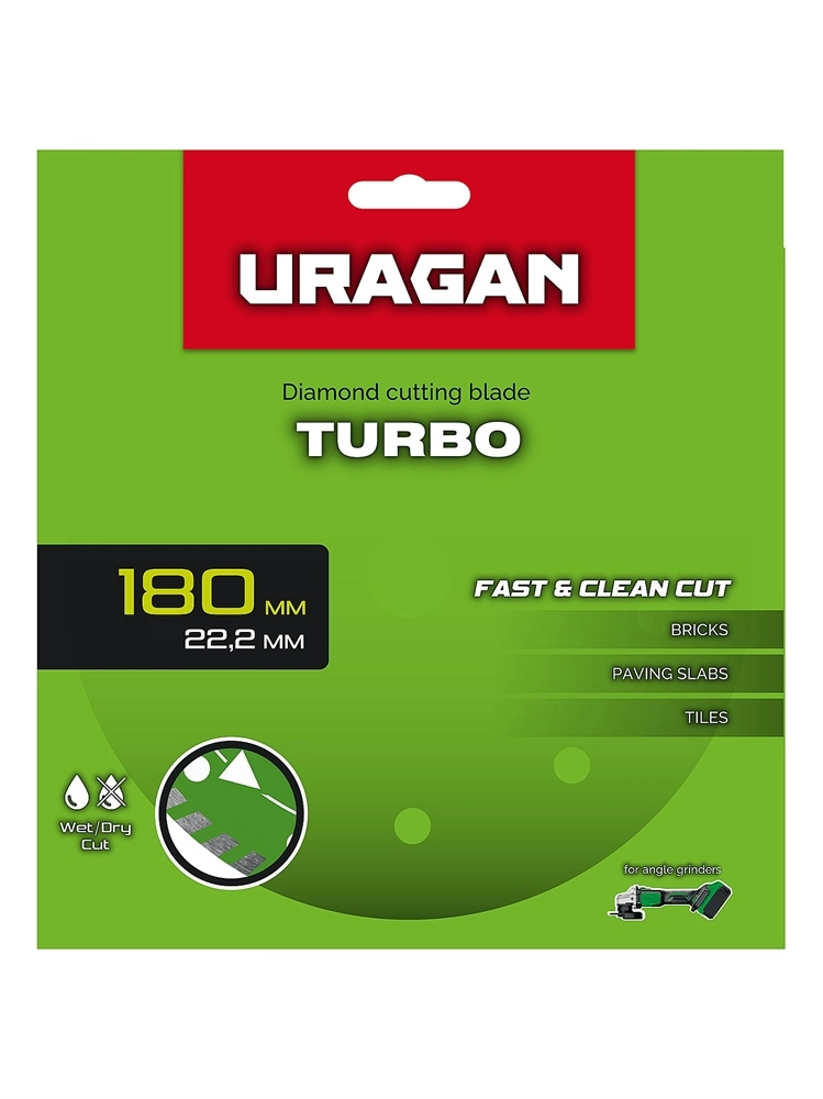 URAGAN TURBO 180 мм, диск алмазный отрезной сегментированный (36706-180) zb  36706-180