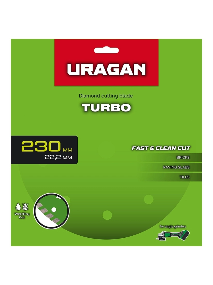 URAGAN TURBO 230 мм, диск алмазный отрезной сегментированный (36706-230) zb  36706-230
