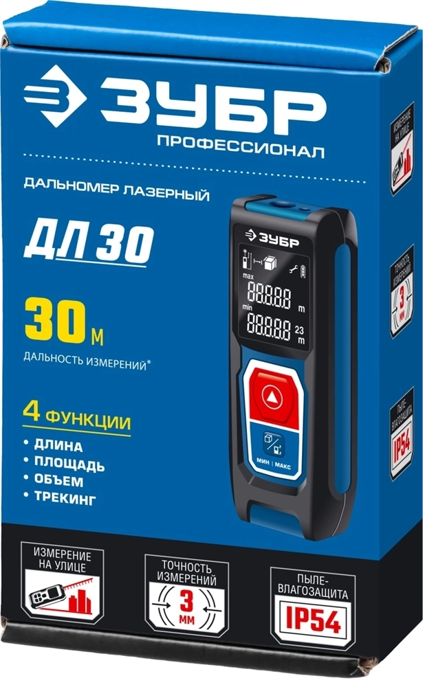ЗУБР  ДЛ-30, 30 м, лазерный дальномер, Профессионал (34927) 34927