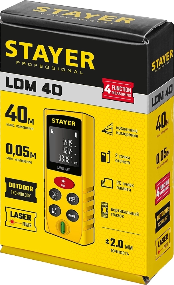 STAYER  40 м, лазерный дальномер, Professional (34956) 34956