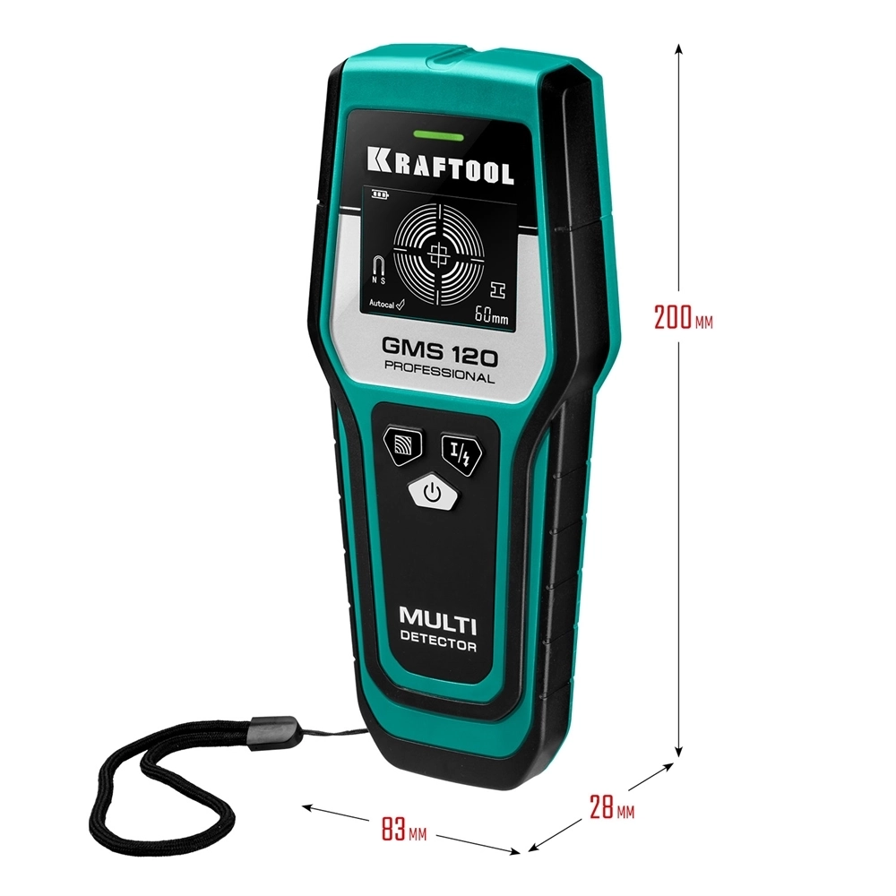 KRAFTOOL  GMS 120, ЖК дисплей, универсальный детектор (45298) 45298