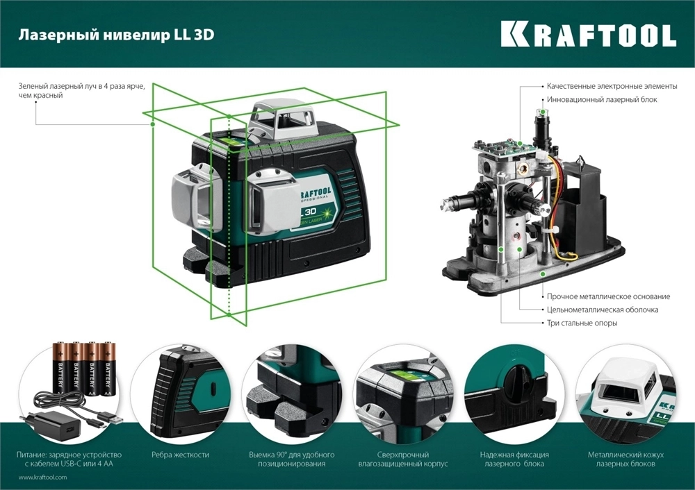 KRAFTOOL  LL 3D, лазерный нивелир (34641) 34641