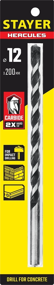 STAYER Hercules, 12 x 200 мм, cверло по бетону, Professional (2915-200-12) zb  2915-200-12_z01