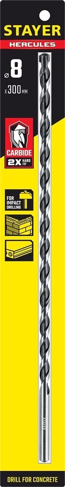 STAYER Hercules, 8 x 300 мм, cверло по бетону, Professional (2915-300-08) zb  2915-300-08_z01