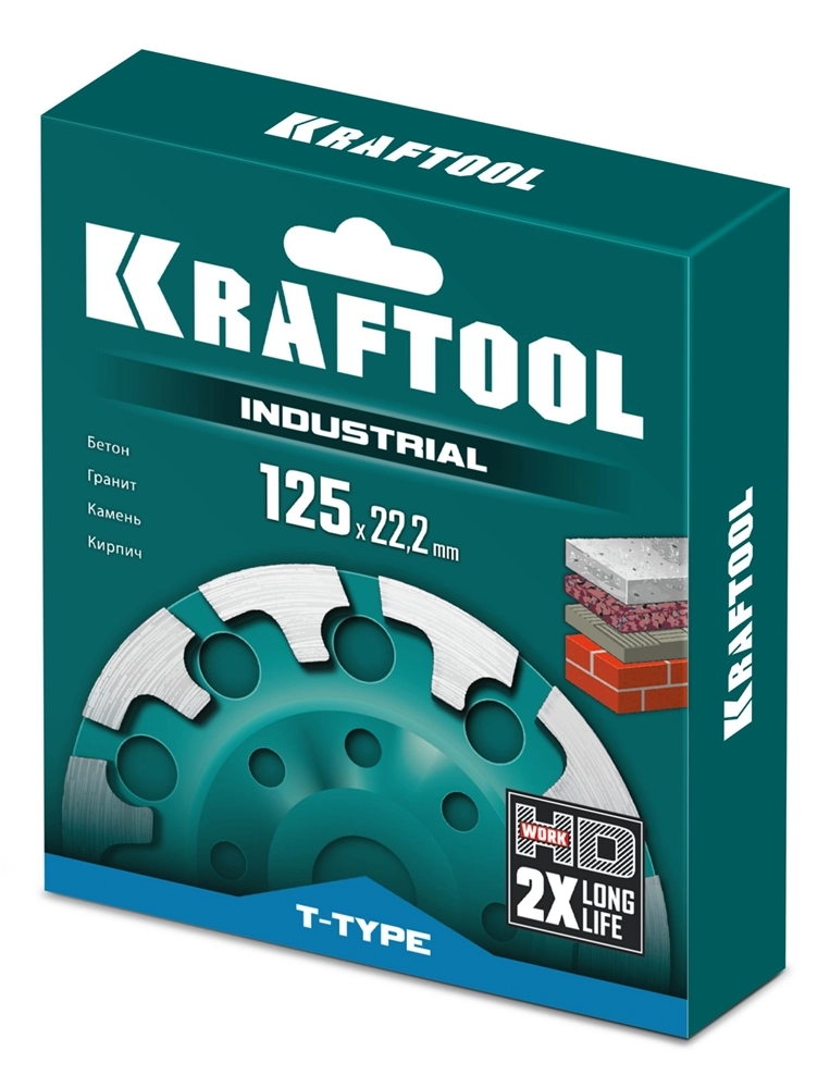 KRAFTOOL T-Type d 125 мм, сегментная алмазная чашка, INDUSTRIAL (33446-125) zb  33446-125