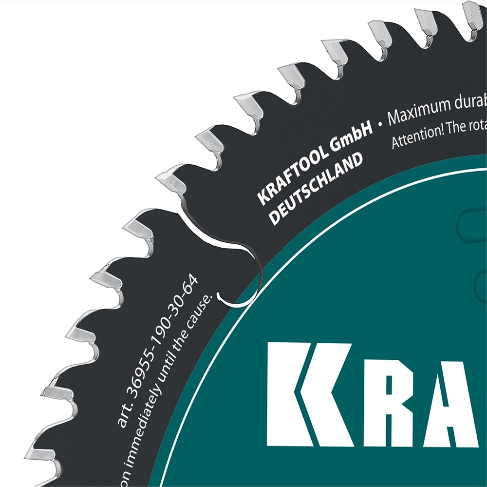KRAFTOOL Slim wood cut 190 х 30 x 1.6 мм, 64Т, диск пильный по дереву, (36955-190-30-64) zb  36955-190-30-64
