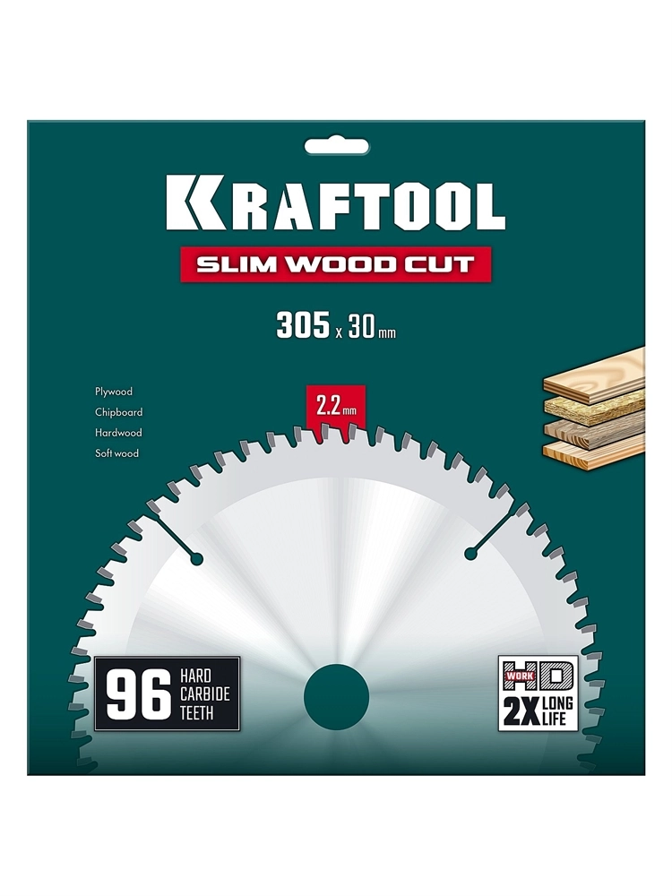 KRAFTOOL Slim wood cut 305 х 30 x 2.2 мм, 96Т, диск пильный по дереву, (36955-305-30-96) zb  36955-305-30-96