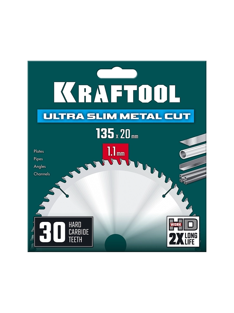 KRAFTOOL Ultra-Slim Metal Cut 135 х 20 x 1.1 мм, 30Т, диск пильный, тонкий рез металла (36956-135-20-30) zb  36956-135-20-30