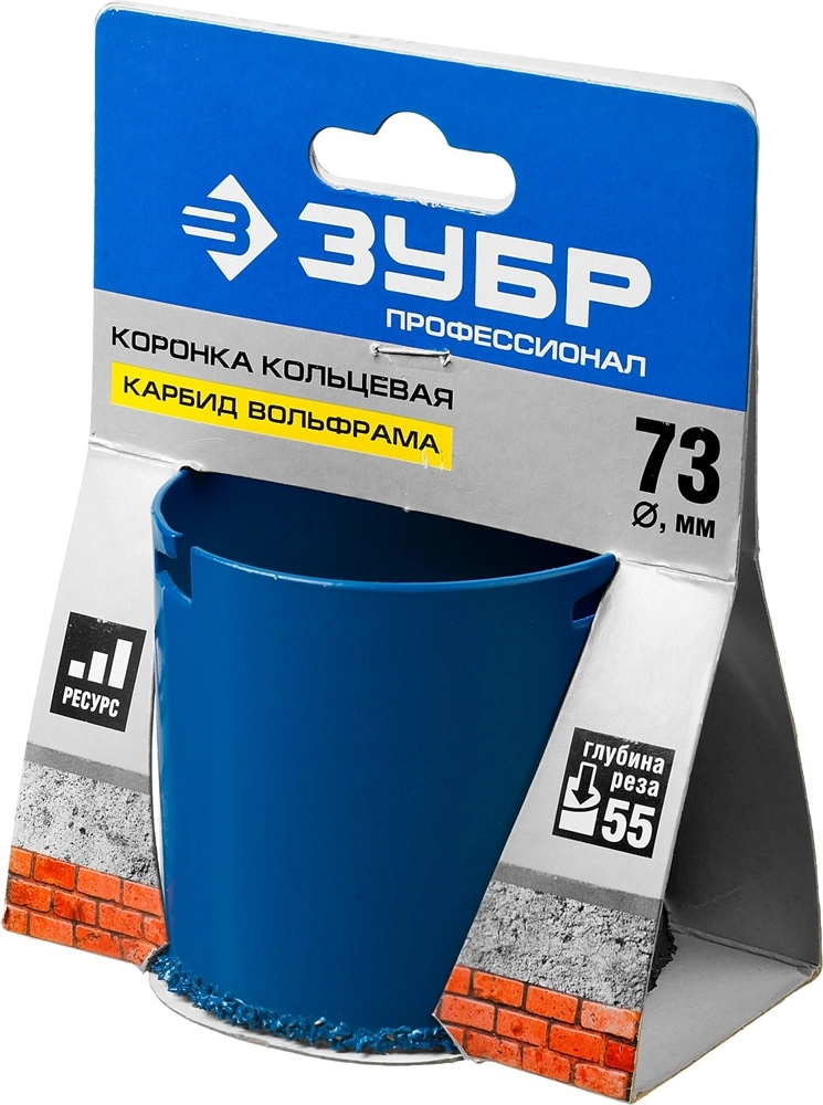 ЗУБР 73 мм, L 55 мм, карбид вольфрама, коронка кольцевая, Профессионал (33350-73) zb  33350-73_z01