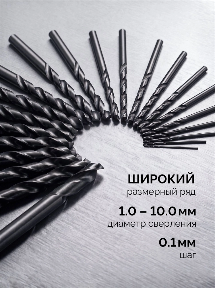 ЗУБР 91 шт, (1-10/0,1 мм), сталь Р4М2, класс В, пласт.бокс, набор сверл по металлу (29605-H91) zb  29605-h91
