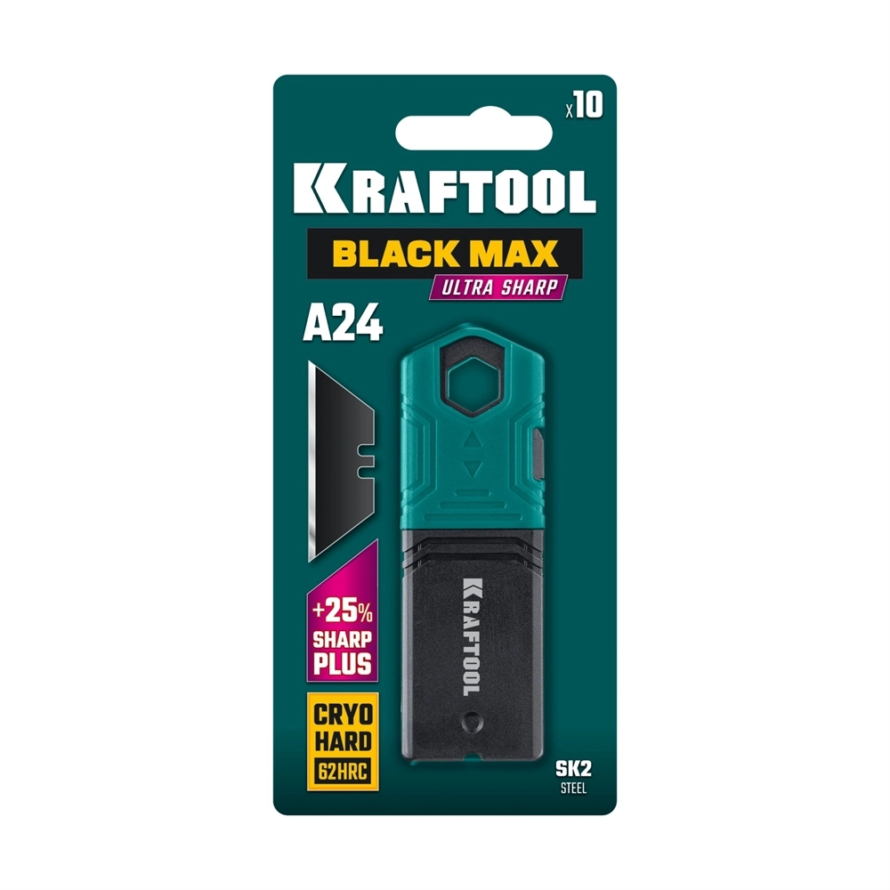 KRAFTOOL BlackMax-A24, 10 шт, трапециевидные лезвия (09624-S10) zb  09624-s10