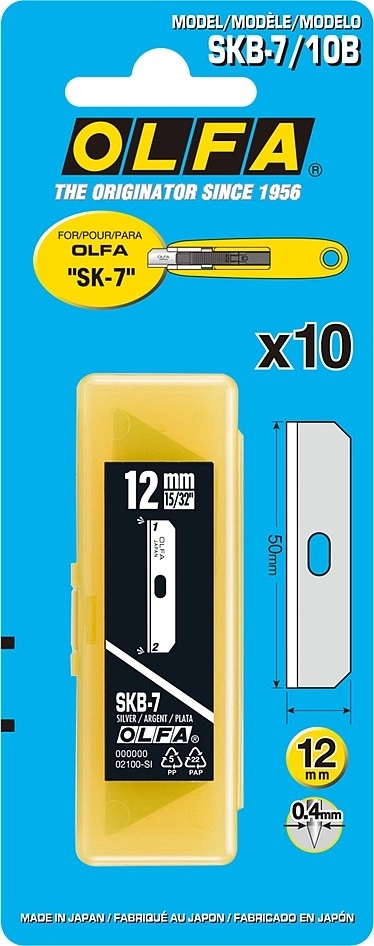 OLFA 12 мм, для ножа, специальное лезвие (OL-SKB-7/10B) zb  ol-skb-7/10b