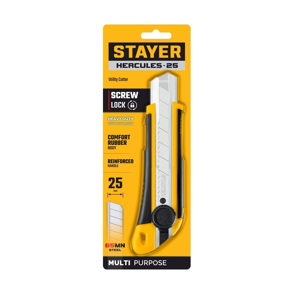 STAYER HERCULES-25, 25 мм, нож с винтовым фиксатором (09147) zb  9147