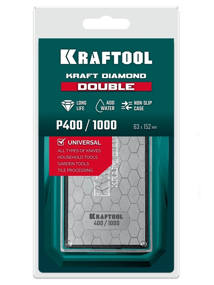 KRAFTOOL DIAMOND DOUBLE Р400/1000, пластина алмазная заточная двухсторонняя (35711-400-1000) zb  35711-400-1000