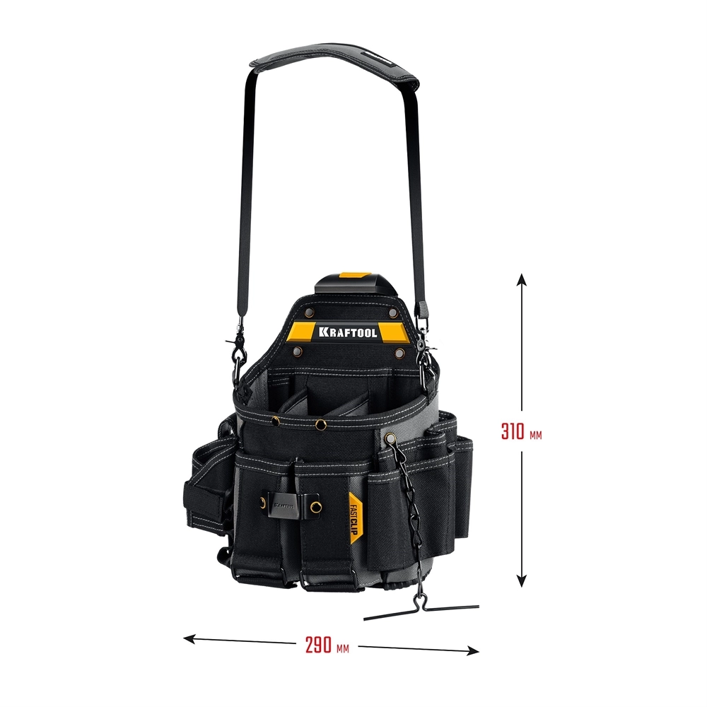 KRAFTOOL KPB-23 поясная сумка с быстросъёмным креплением FastClip, 290 х 310 мм (38766) zb  38766
