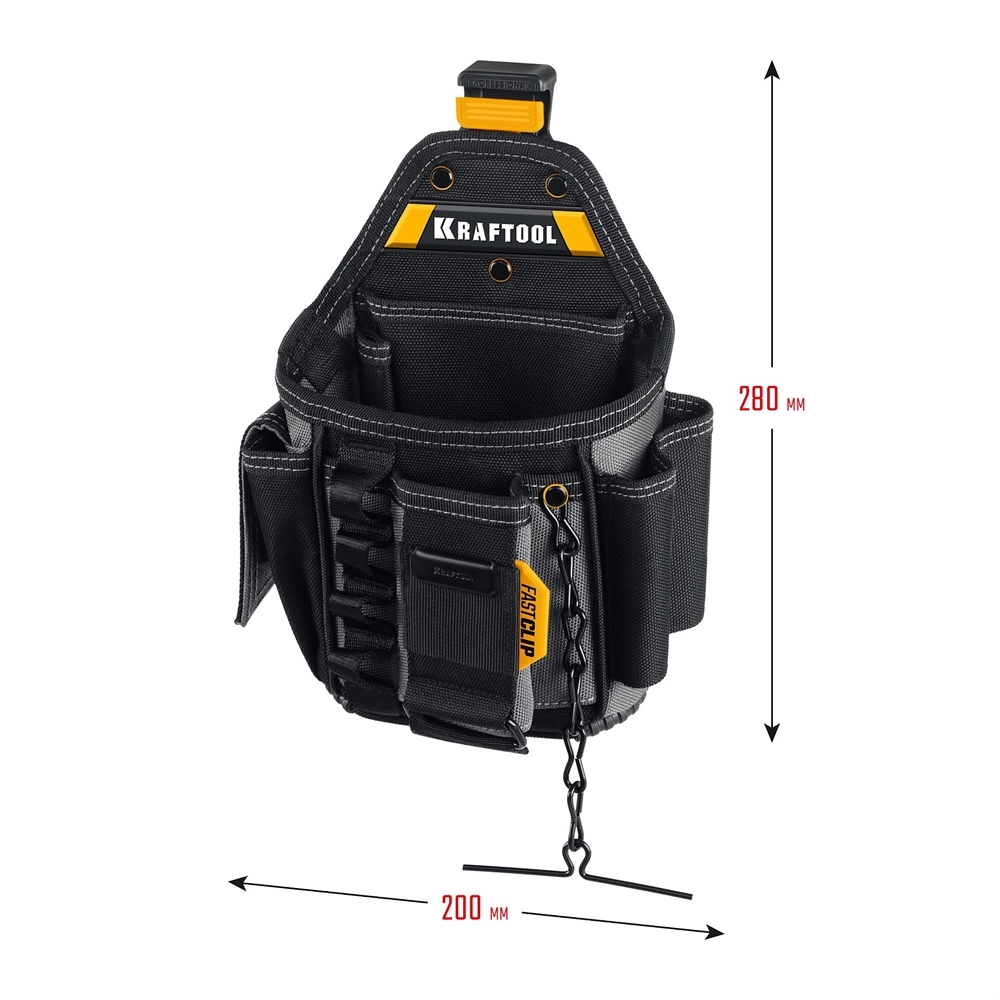 KRAFTOOL KP-13E поясная сумка с быстросъёмным креплением FastClip, 280 х 200 мм (38772) zb  38772