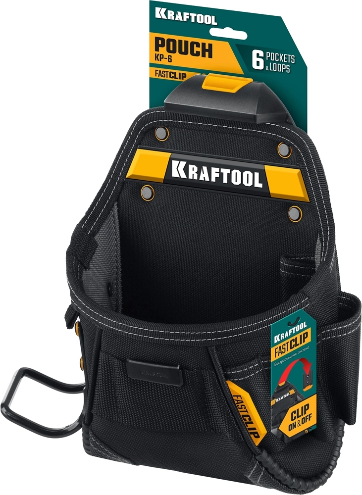 KRAFTOOL KP-6 поясная сумка с быстросъёмным креплением FastClip, 240 х 250 мм (38775) zb  38775