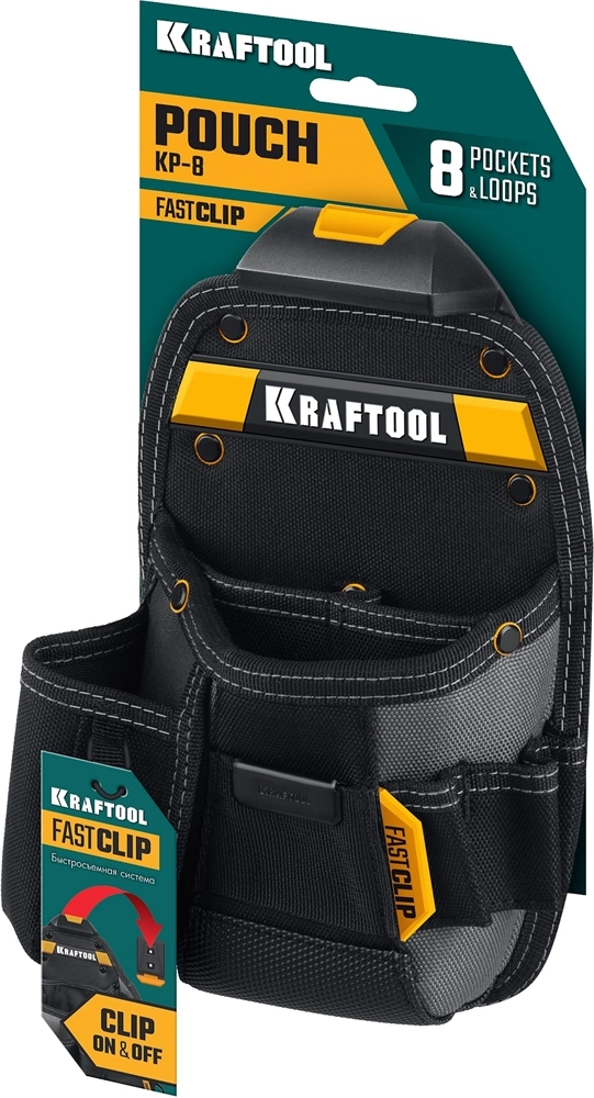 KRAFTOOL KP-8 поясная сумка с быстросъёмным креплением FastClip, 170 х 260 мм (38776) zb  38776