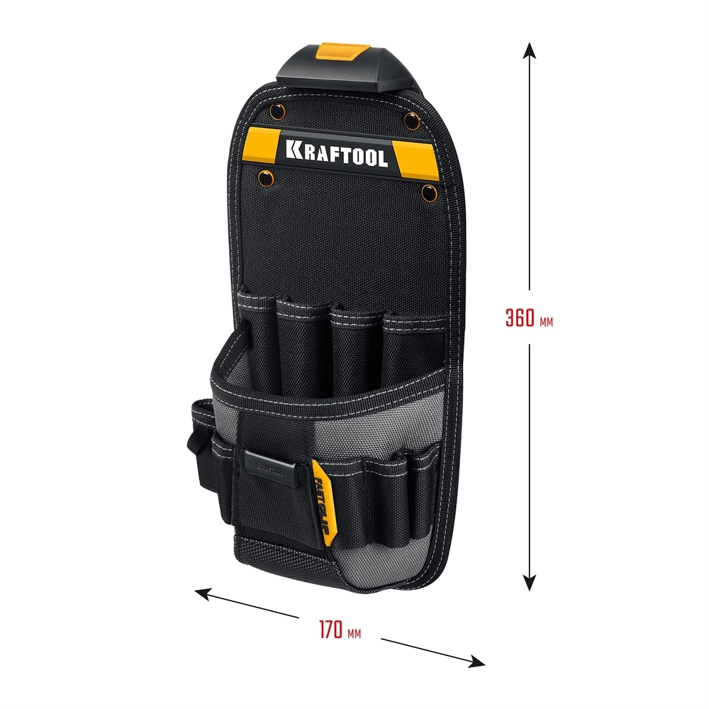 KRAFTOOL KP-11 поясная сумка с быстросъёмным креплением FastClip, 170 х 360 мм (38777) zb  38777