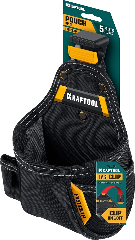 KRAFTOOL KP-5 поясная сумка с быстросъёмным креплением FastClip, 150 х 190 мм (38778) zb  38778