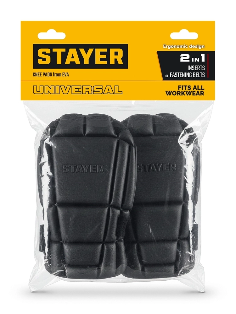 STAYER UNIVERSAL 2 в 1 вставка-наколенники защитные из ЭВА, 2 крепежных ремня (11197) zb  11197