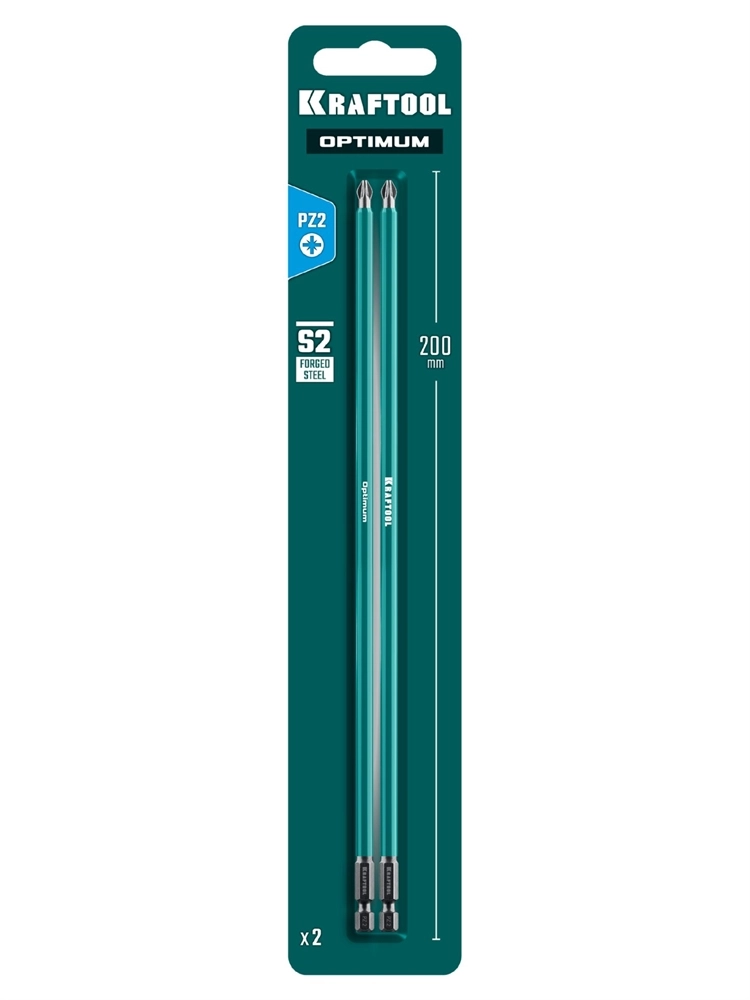 KRAFTOOL OPTIMUM PZ 2, 200 мм, 2 шт, биты (26124-2-200-2) zb  26124-2-200-2