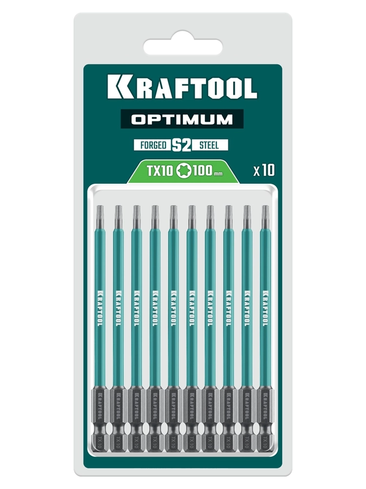 KRAFTOOL OPTIMUM TX 10, 100 мм, 10 шт, биты (26126-10-100-S10) zb  26126-10-100-s10