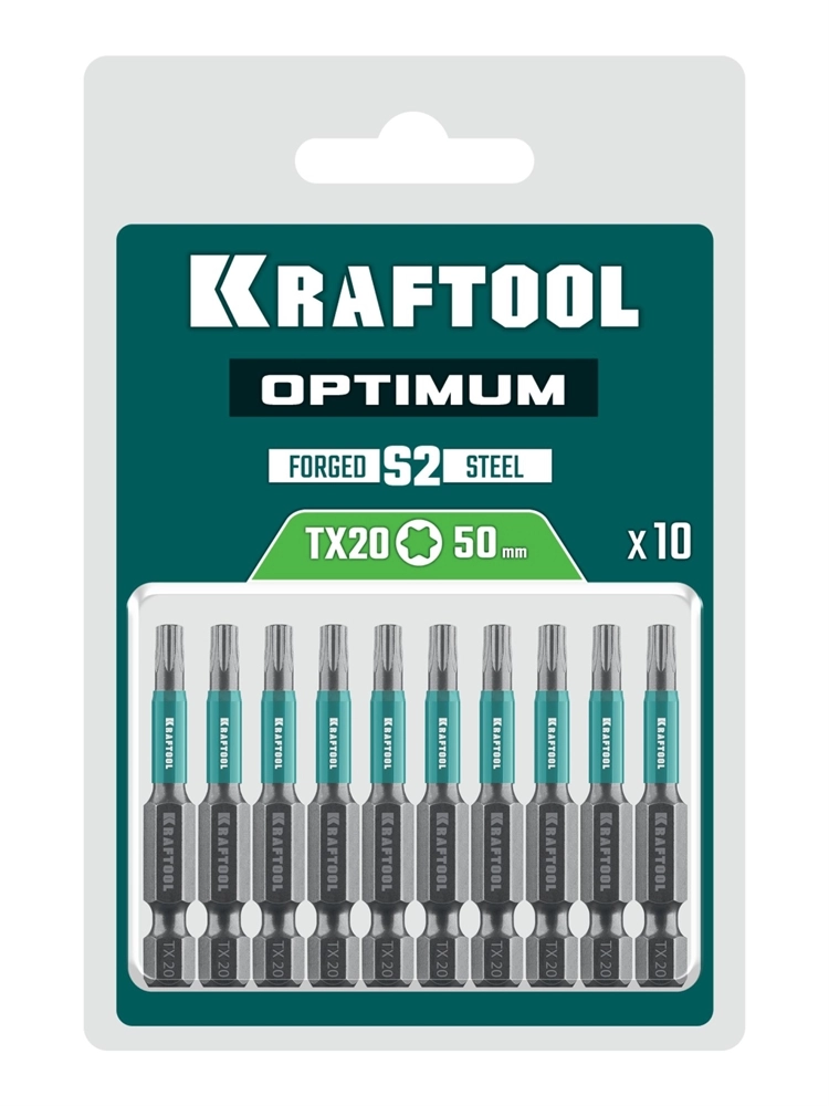 KRAFTOOL OPTIMUM TX 20, 50 мм, 10 шт, биты (26126-20-50-10) zb  26126-20-50-10