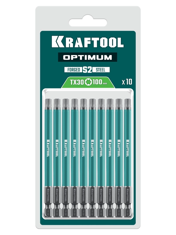 KRAFTOOL OPTIMUM TX 30, 100 мм, 10 шт, биты (26126-30-100-S10) zb  26126-30-100-s10