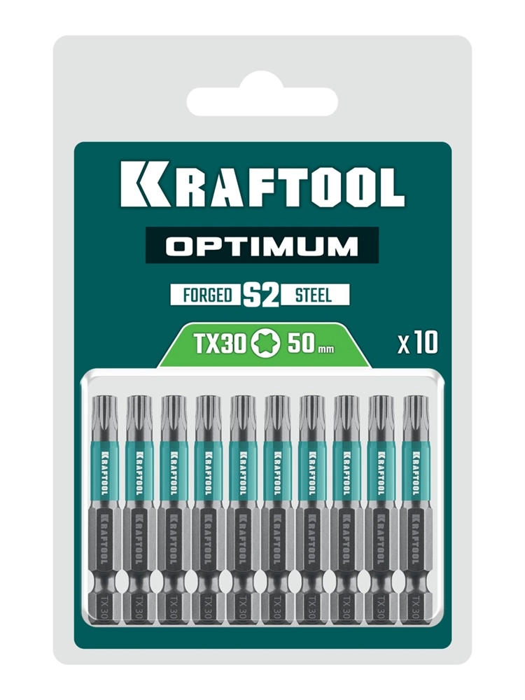 KRAFTOOL OPTIMUM TX 30, 50 мм, 10 шт, биты (26126-30-50-10) zb  26126-30-50-10