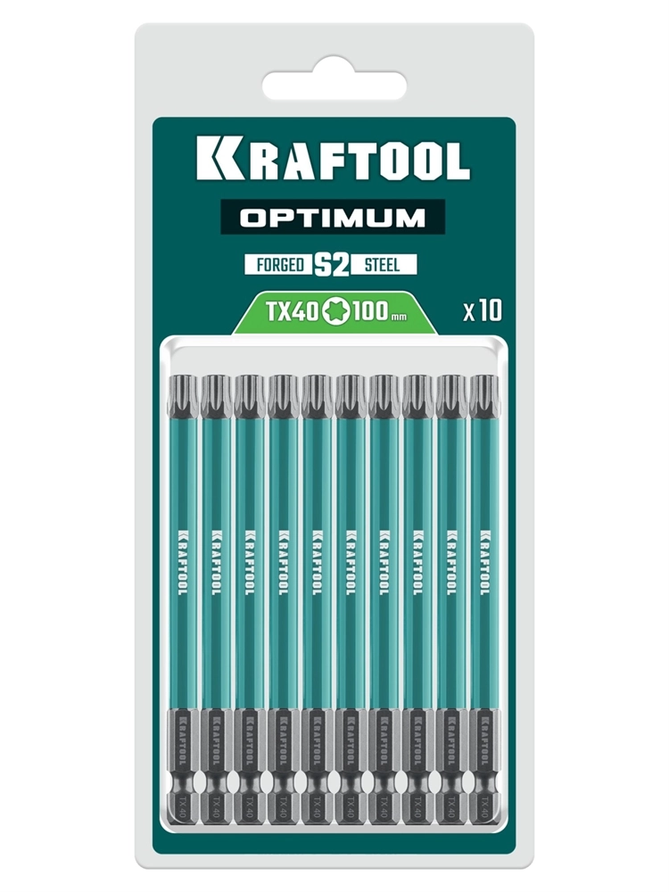 KRAFTOOL OPTIMUM TX 40, 100 мм, 10 шт, биты (26126-40-100-S10) zb  26126-40-100-s10