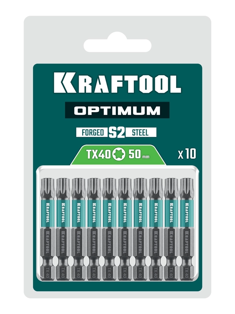 KRAFTOOL OPTIMUM TX 40, 50 мм, 10 шт, биты (26126-40-50-10) zb  26126-40-50-10