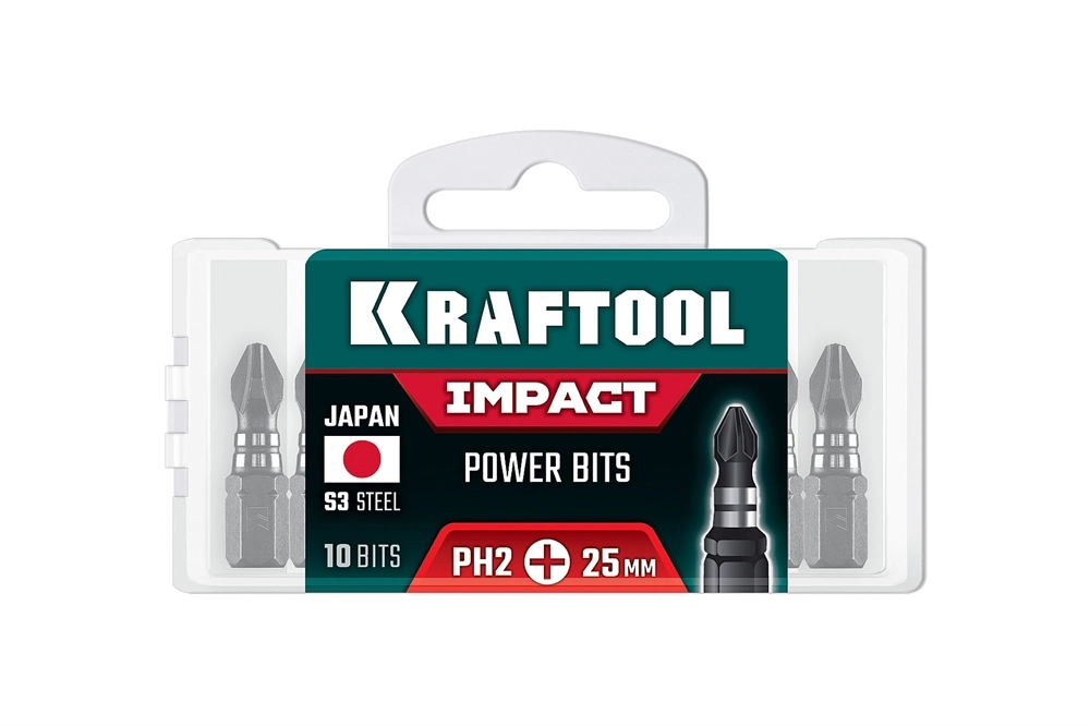 KRAFTOOL Impact PH 2, 25 мм, 10 шт, ударные биты (26191-2-25-S10) zb  26191-2-25-s10