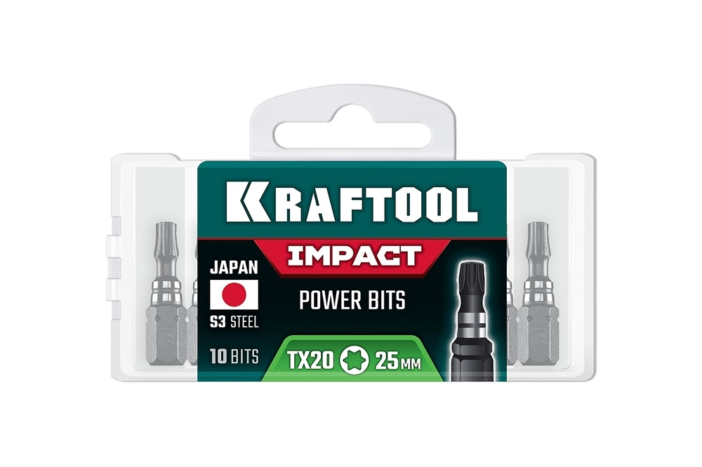 KRAFTOOL Impact TX 20, 25 мм, 10 шт, ударные биты (26195-20-25-S10) zb  26195-20-25-s10