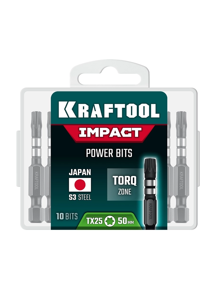 KRAFTOOL Impact TX 25, 50 мм, 10 шт, ударные биты (26195-25-50-S10) zb  26195-25-50-s10