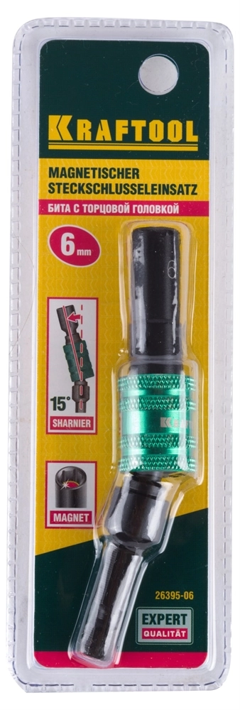 KRAFTOOL 6 мм, 1 шт, бита с торцовой головкой (26395-06) zb  26395-06