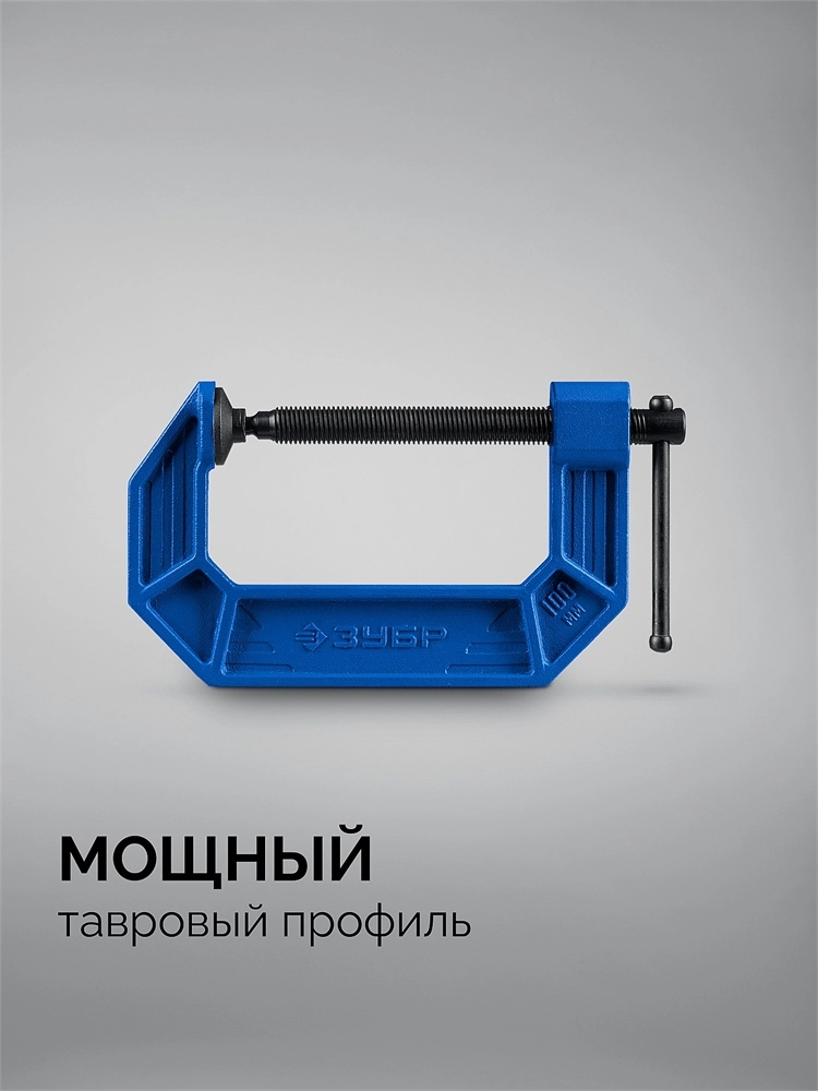 ЗУБР ПСС-100, 100 мм,чугунная струбцина тип С (G-образная), Профессионал (32245-100) zb  32245-100_z03