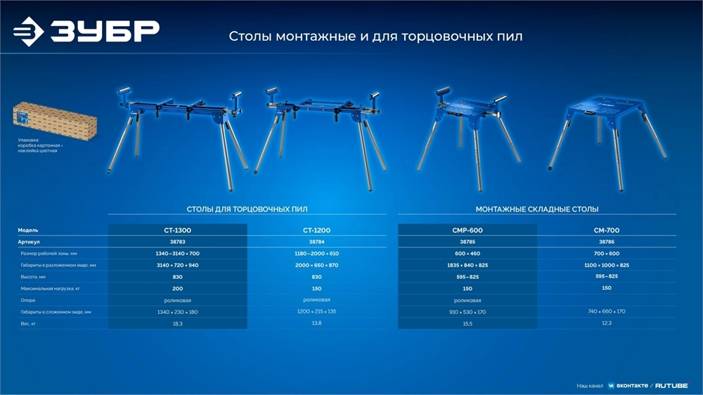 ЗУБР СМ-700, 700х600х825 мм, монтажный стол складной, Профессионал (38786) zb  38786