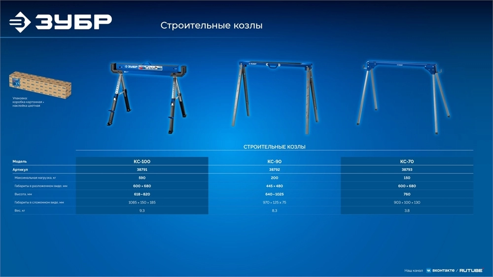 ЗУБР КС-70, 965х480х760 мм, строительные козлы, Профессионал (38793) zb  38793