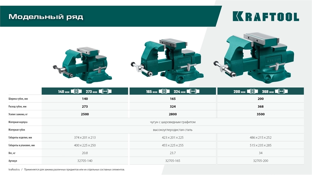 KRAFTOOL Reversible 165 мм, расход 324 мм, Слесарные тиски (32705-165) zb  32705-165