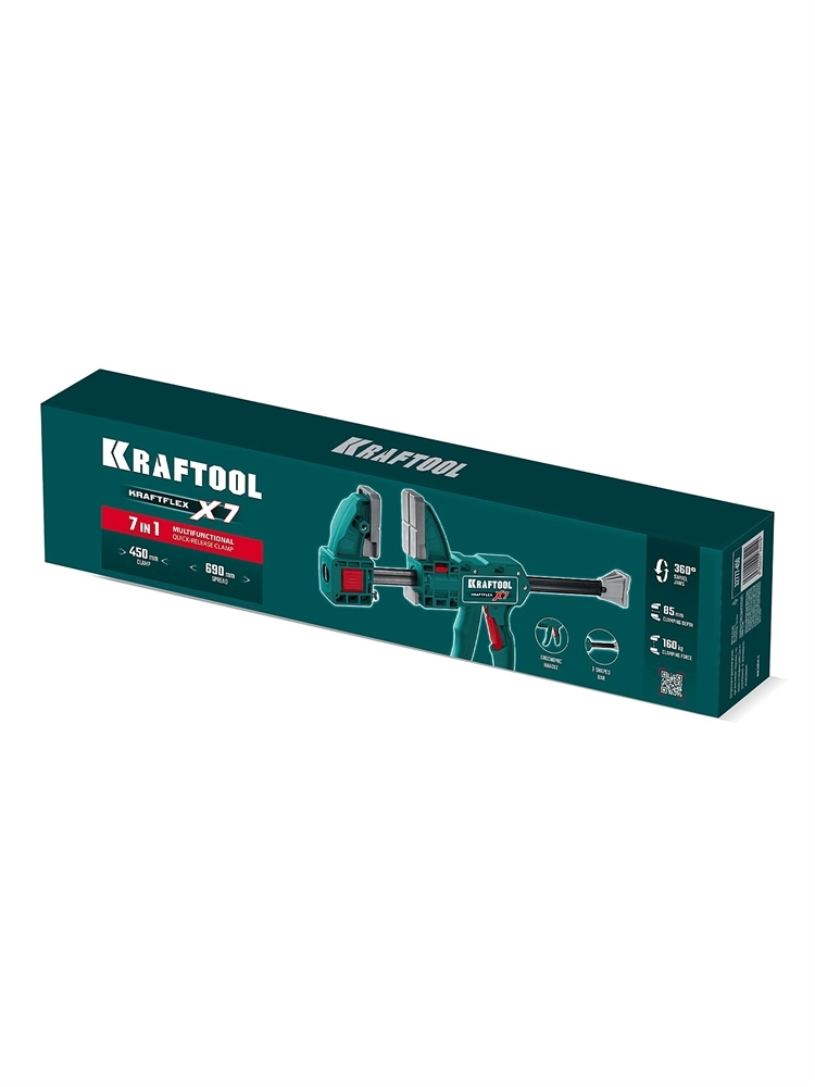 KRAFTOOL KRAFTFLEX X7 450, 450 х 85 мм, многофункциональная быстрозажимная струбцина (32777-450) zb  32777-450